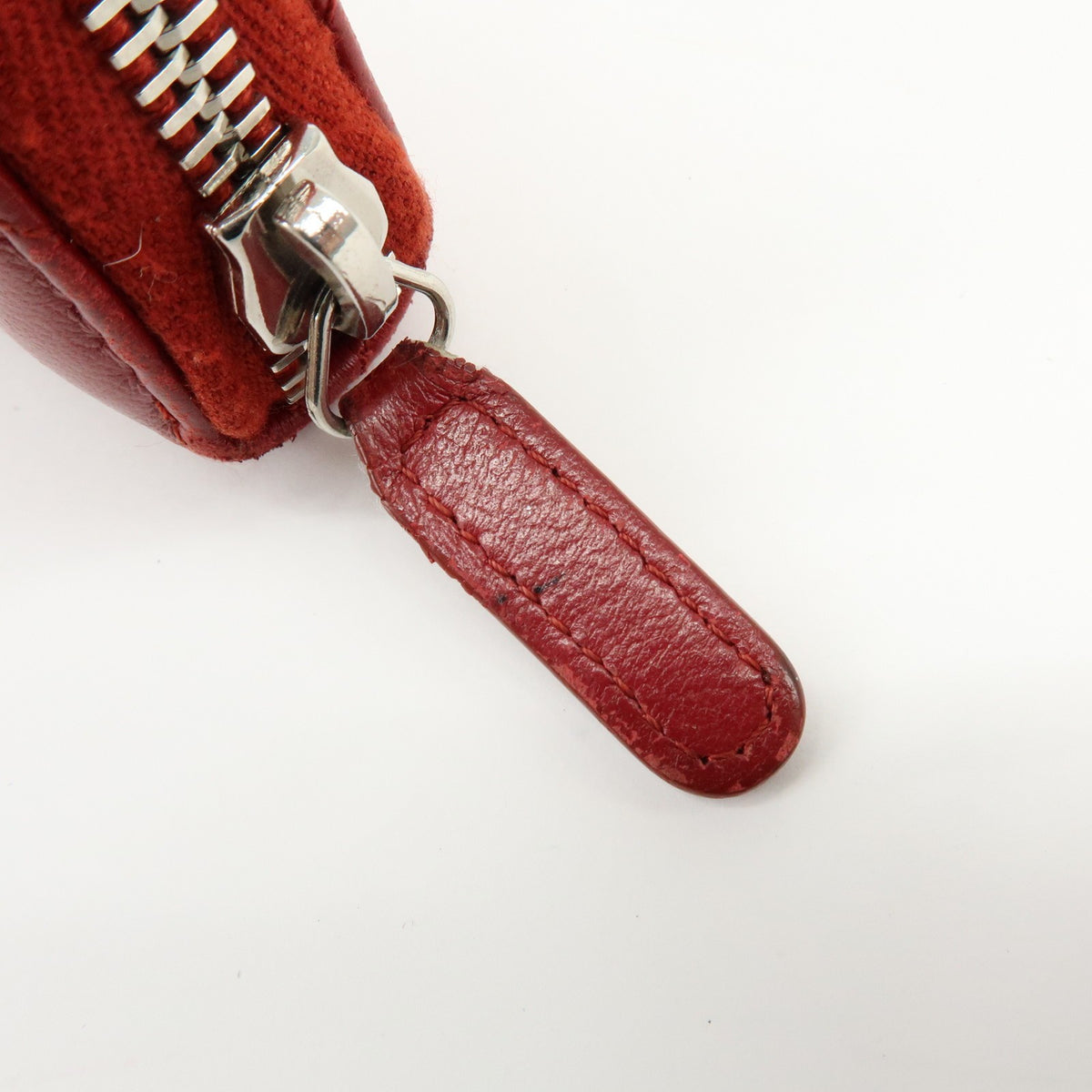 Chanel Zip Around Quilted Lambskin, Red, Leather, Wallet