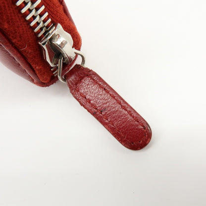 Chanel Zip Around Quilted Lambskin, Red, Leather, Wallet