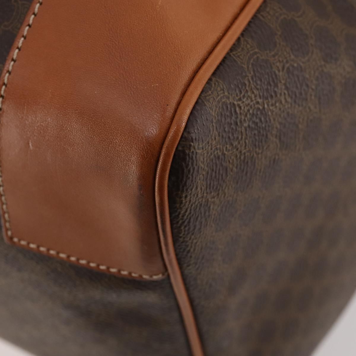 Celine Vintage Duffle Canvas and Leather, Brown, Canvas, Travel Bag