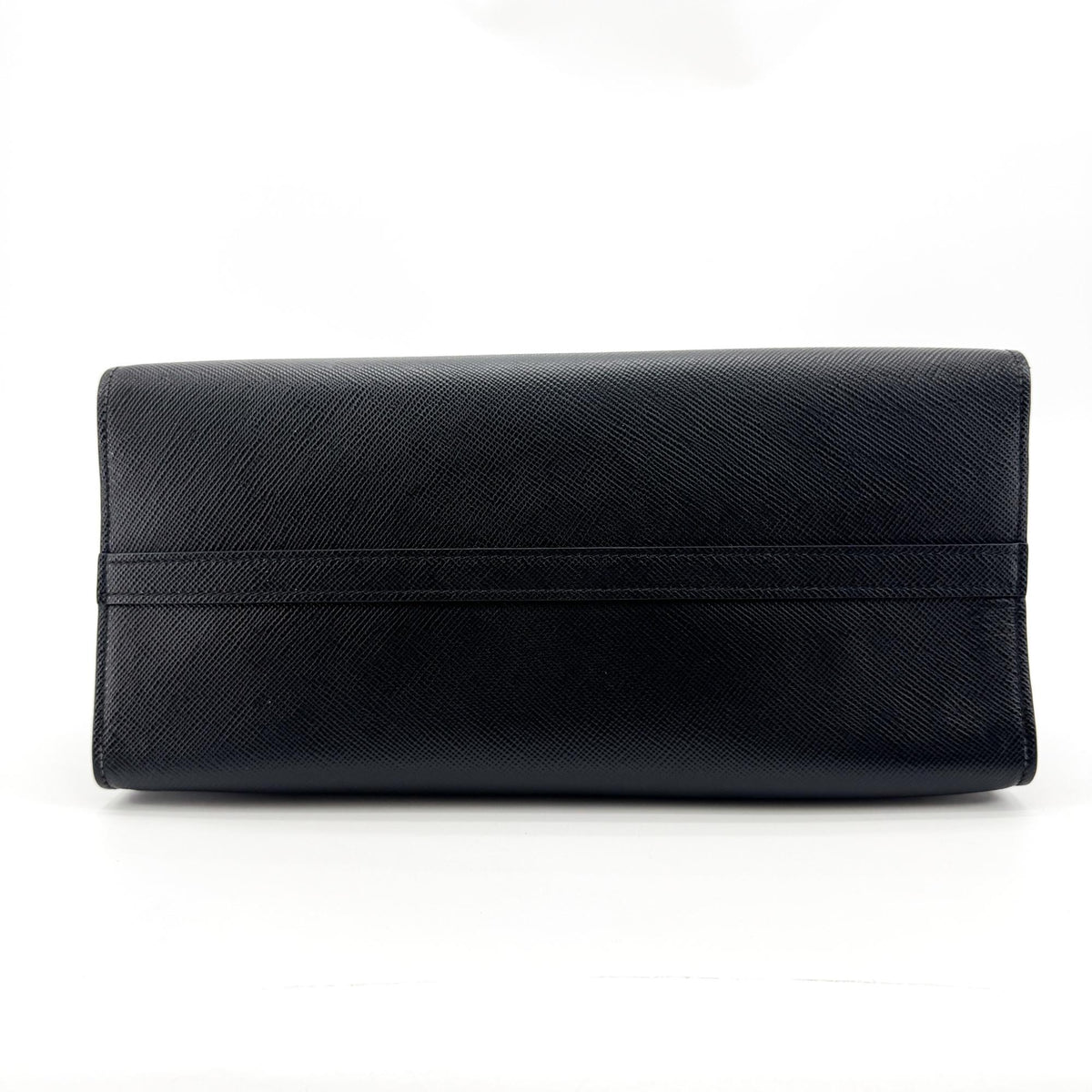 Prada Monochrome Saffiano with City Calf, Black, Leather, Tote Bag