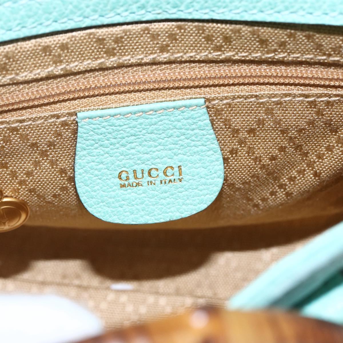 Gucci Bamboo Zip Pouch Leather, TURQUOISE, SUEDE, Clutche & pouche