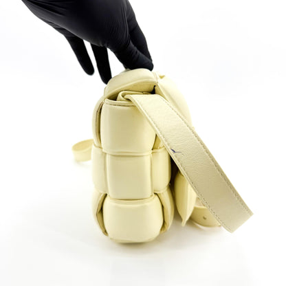 Bottega Veneta Cassette Padded Maxi Intrecciato Leather, Yellow, Leather, Crossbody Bag