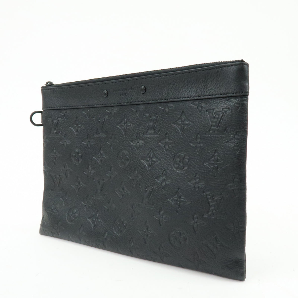 Louis Vuitton Pochette To-Go Monogram Shadow Leather, Black, Leather, Clutch