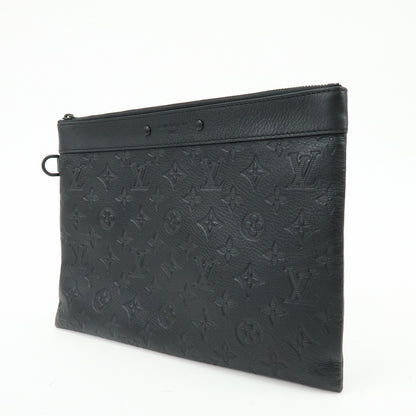 Louis Vuitton Pochette To-Go Monogram Shadow Leather, Black, Leather, Clutch