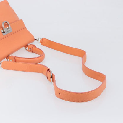 Salvatore Ferragamo Sofia Satchel Leather, Orange, Leather, Handbag