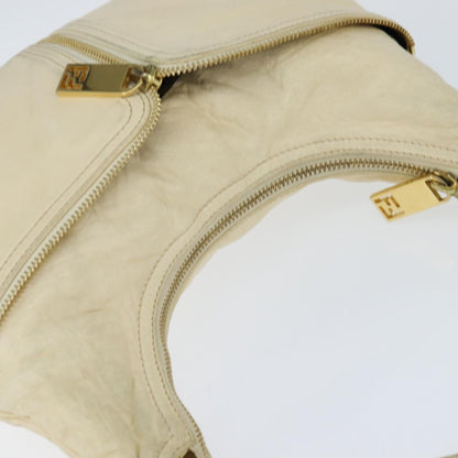 Fendi Zip hobo leather, Beige, Leather, Shoulder Bag