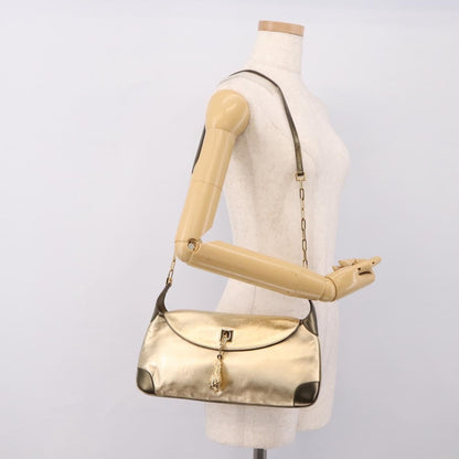 Gucci Tiger Charm Leather, Gold, Leather, Shoulder Bag