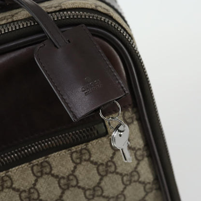 Gucci Web Trolley Rolling Luggage GG Coated Canvas, Beige, PVC, Travel Bag