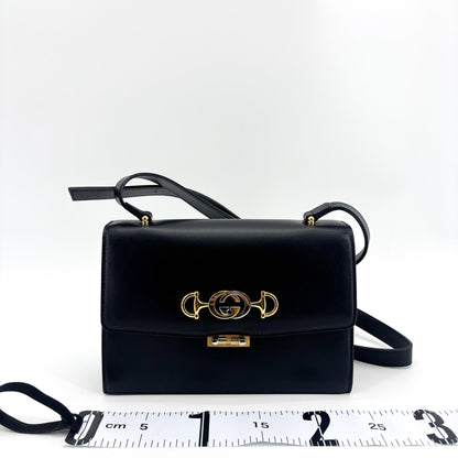 Gucci Zumi Leather, Black, Leather, Shoulder Bag