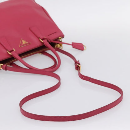 Prada Galleria Double Zip Saffiano Leather, Pink, Leather, Tote Bag