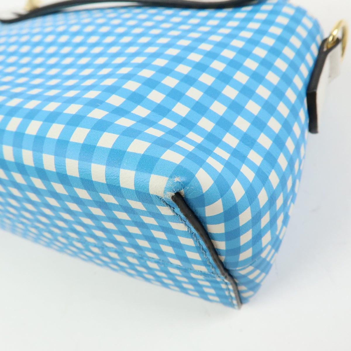 Fendi By The Way Satchel Printed Leather, Blue, Leather, Handbag