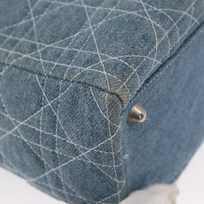 Christian Dior Vintage Lady Dior Bag Cannage Quilt Denim, BLUE, CANVAS, Tote bag