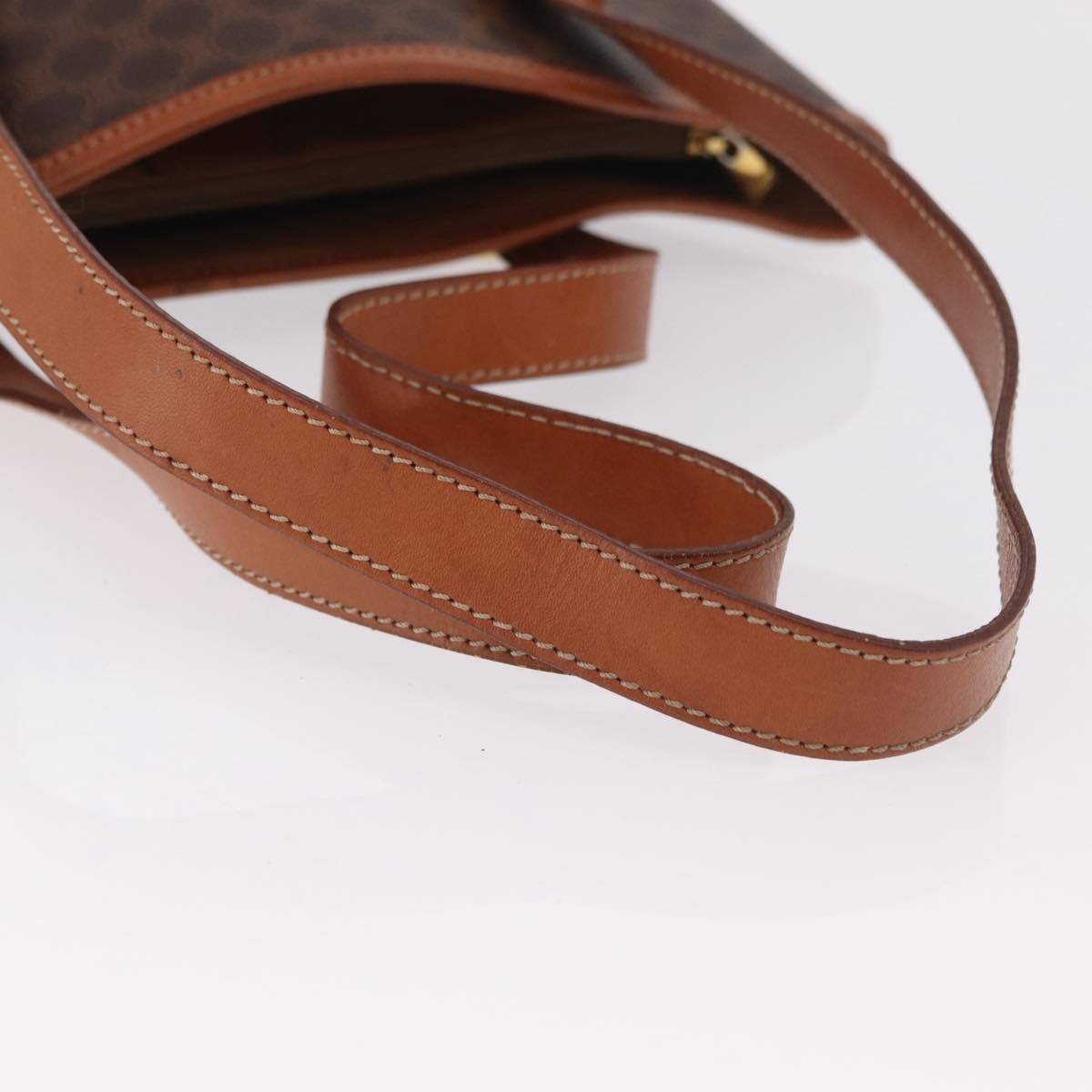 Celine Vintage Macadam Shopper Coated Canvas, Brown, Canvas, Tote Bag