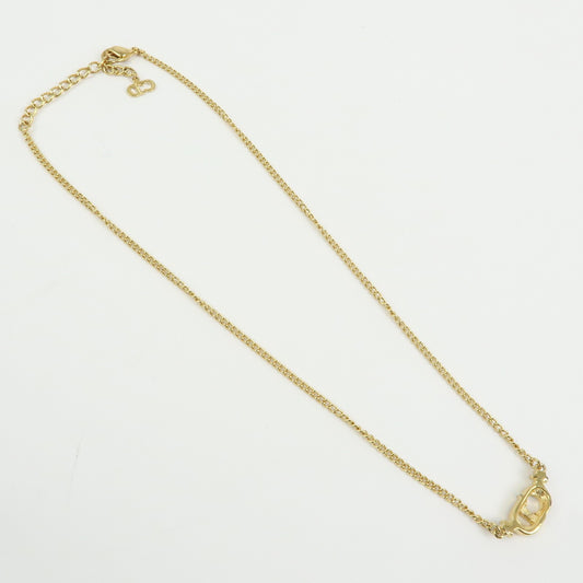 Christian Dior CD Pendant Metal, Gold, Metal, Necklace