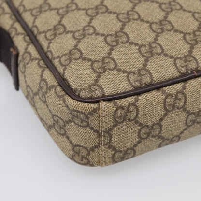 Gucci Vintage Front Pocket Flat Messenger GG Canvas and Leather, Beige, Canvas, Shoulder Bag