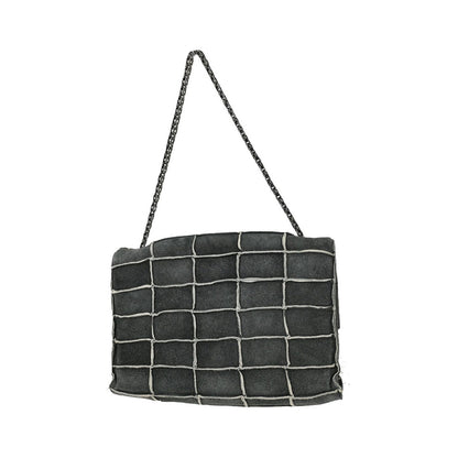 Chanel Accordion Reissue Flap Patchwork Suede, Gray, Suede, Handbag