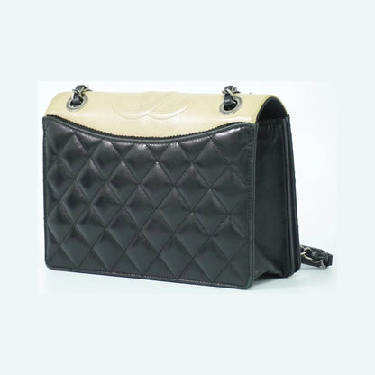 Chanel Ballerine Flap Quilted Lambskin, Black, Leather, Shoulder Bag