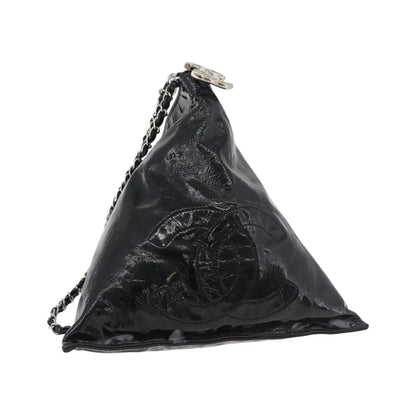 Chanel Bon Bon Pyramid Wristlet Patent, Black, Patent Leather, Shoulder Bag