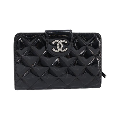 Chanel Brilliant CC French Quilted Patent, Black, Patent Leather, Wallet