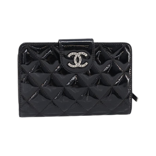 Chanel Brilliant CC French Quilted Patent, Black, Patent Leather, Wallet