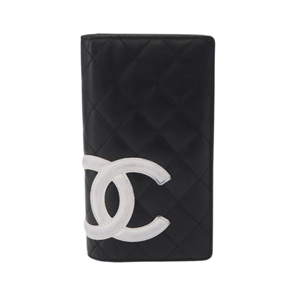 Chanel Cambon Bifold Quilted Calfskin, Black, Leather, Wallet
