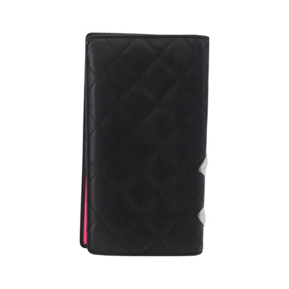 Chanel Cambon Bifold Quilted Calfskin, Black, Leather, Wallet
