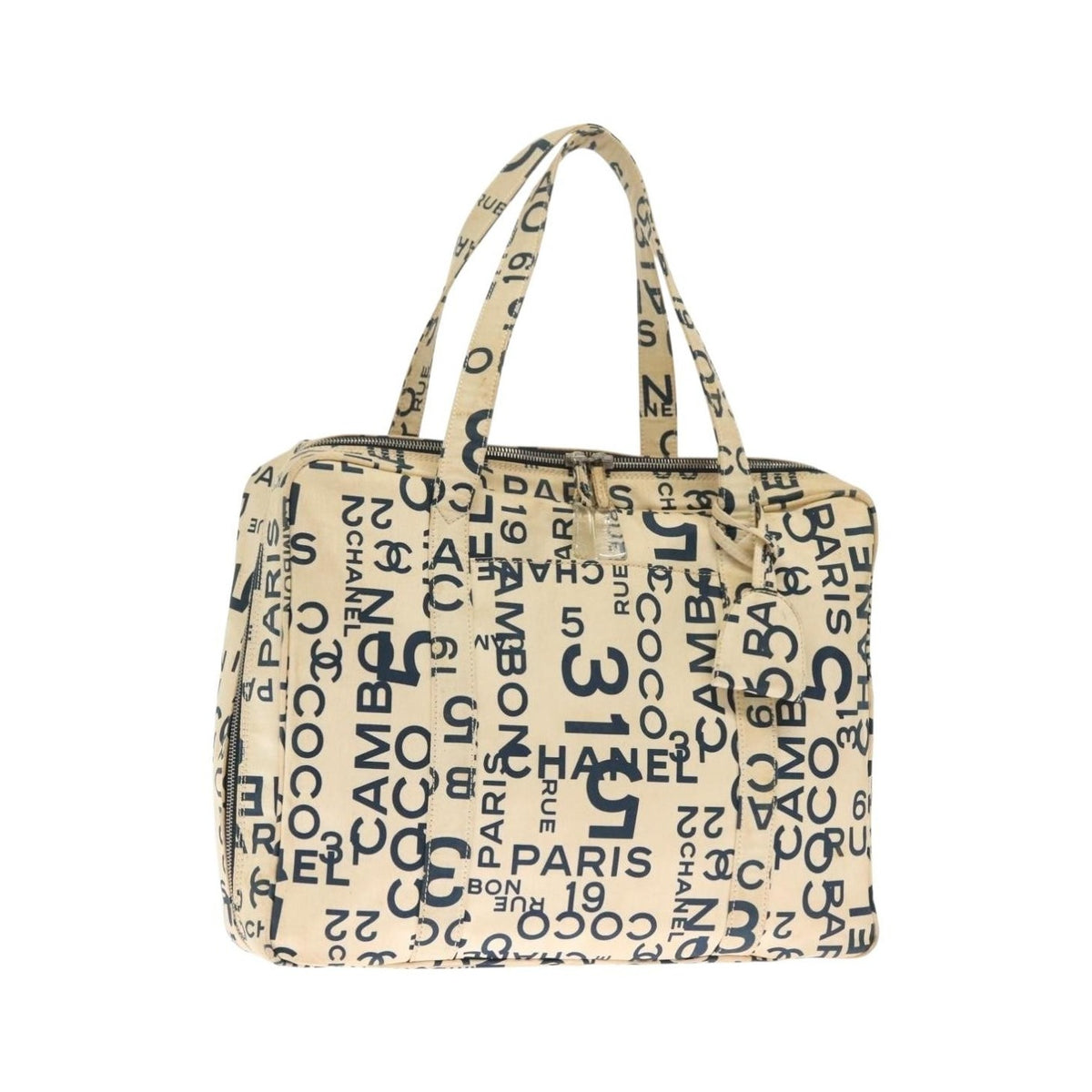 Chanel Cambon Canvas, White, Canvas, Bag