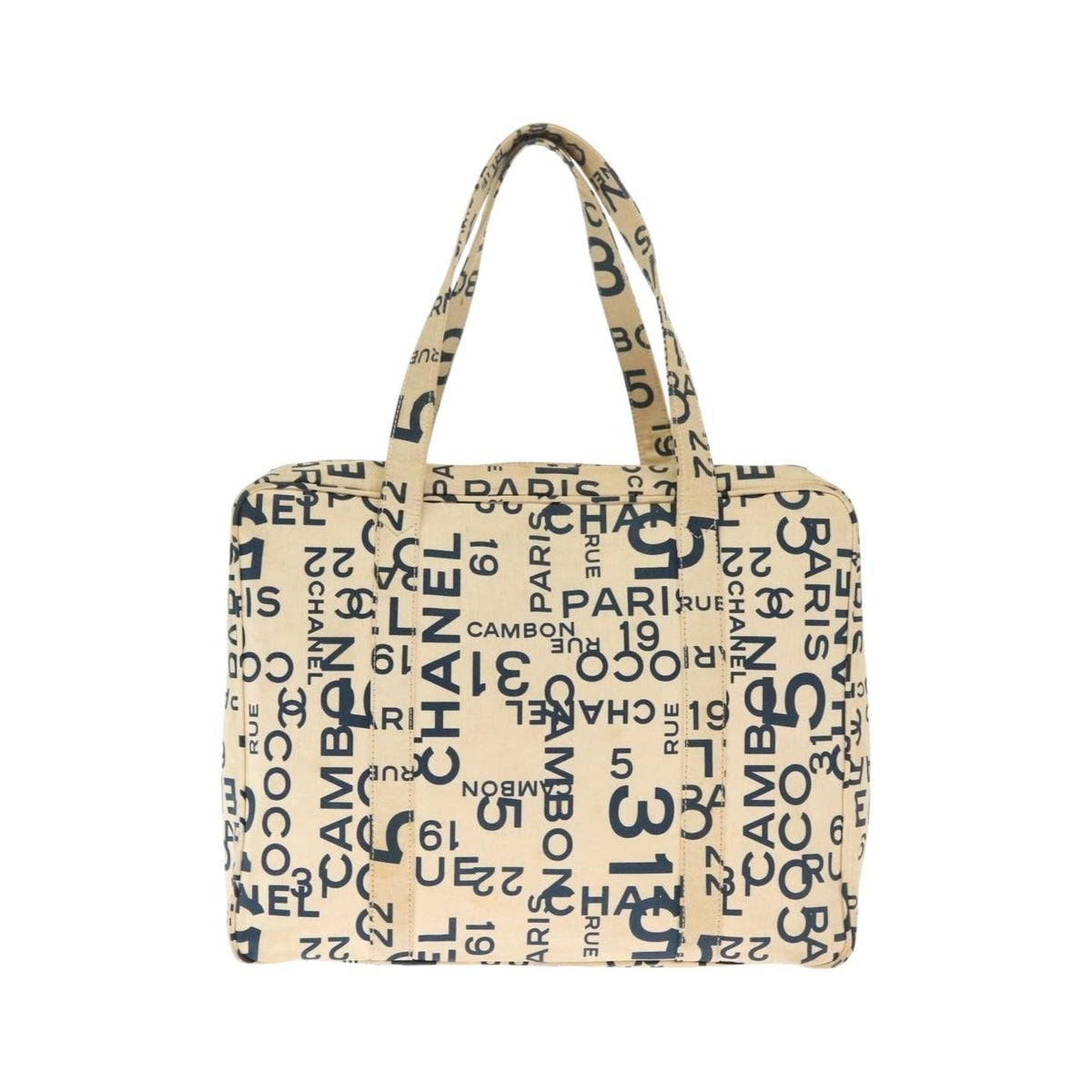 Chanel Cambon Canvas, White, Canvas, Bag