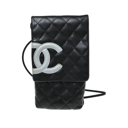 Chanel Cambon Flap Calfskin, Black, Leather, Shoulder Bag