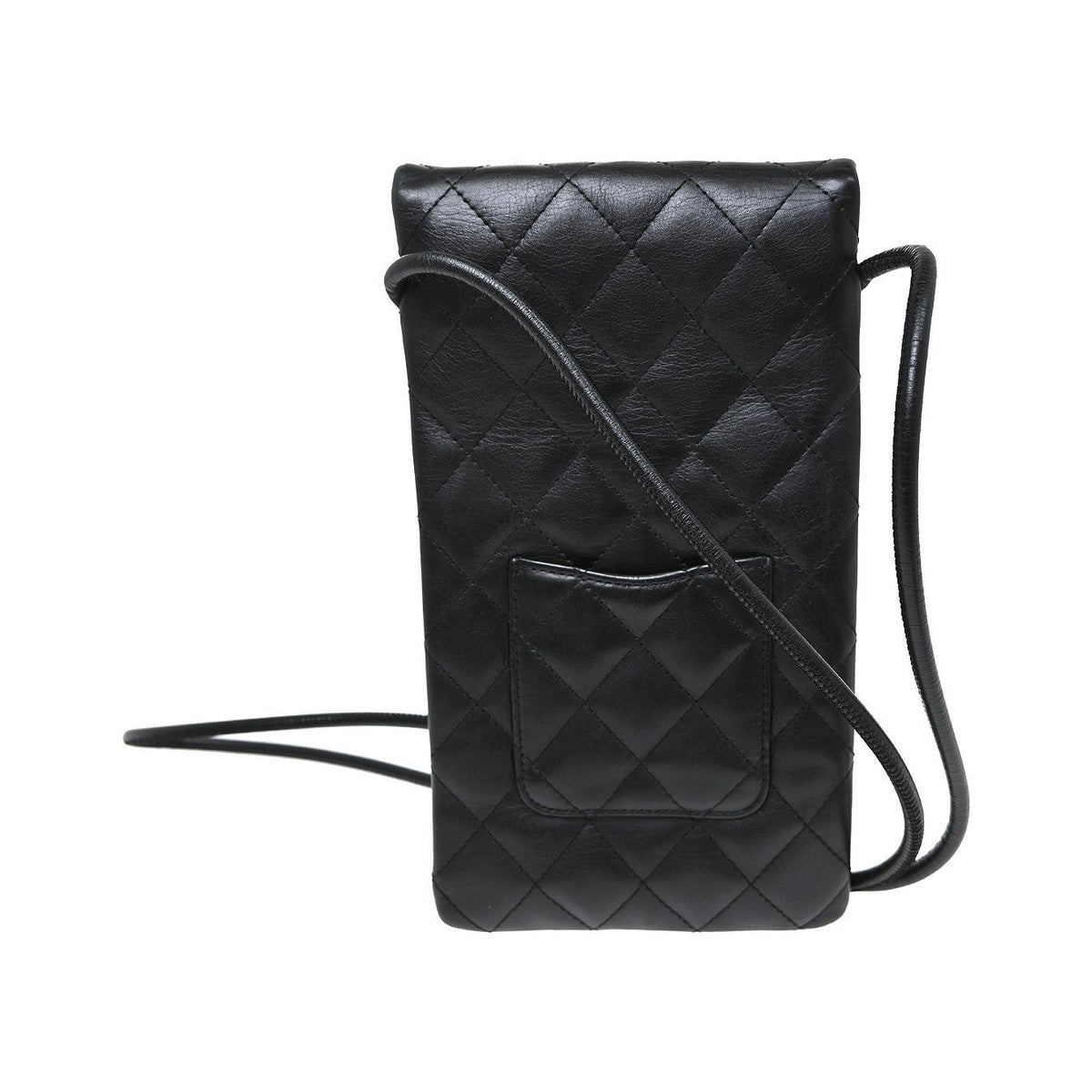 Chanel Cambon Flap Calfskin, Black, Leather, Shoulder Bag