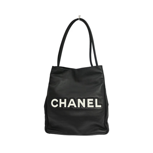Chanel Camellia Lambskin, Black, Leather, Tote Bag