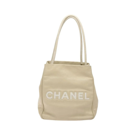 Chanel Camellia Tote Leather, Beige, Leather, Tote Bag