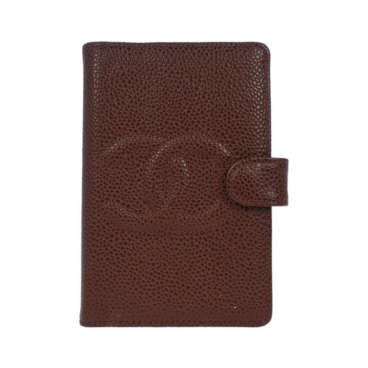 Chanel CC Bifold Quilted Caviar, Brown, Leather, Wallet