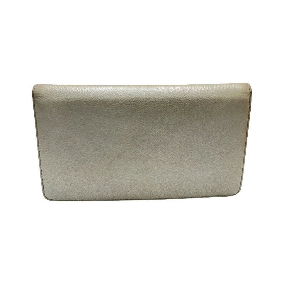 Chanel CC bifold wallet leather, Beige, Leather, Wallet