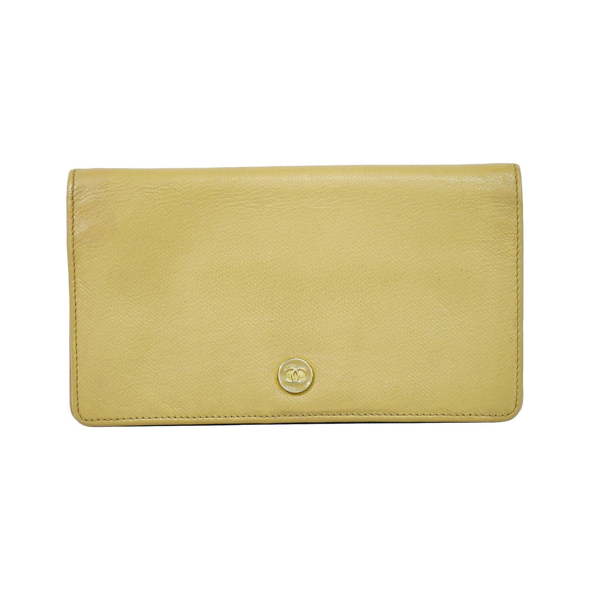 Chanel CC bifold wallet leather, Beige, Leather, Wallet
