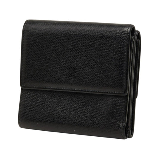 Chanel CC Button Bi-Fold Leather, Black, Leather, Wallet