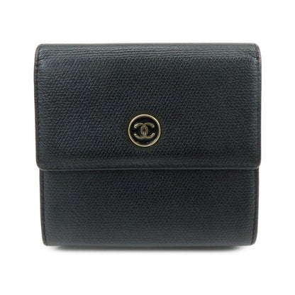 Chanel CC Button Coin Purse Leather, Black, Calfskin, Card Holder