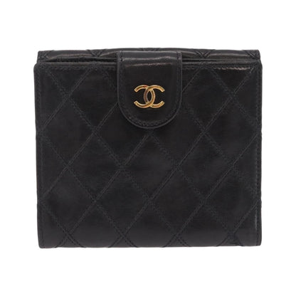 Chanel CC Compact Quilted Caviar, Black, Leather, Wallet