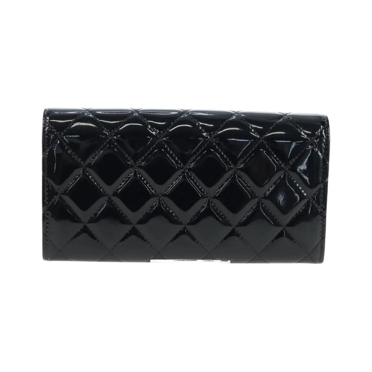 Chanel CC French Flap Quilted Patent Leather, Black, Patent Leather, Wallet