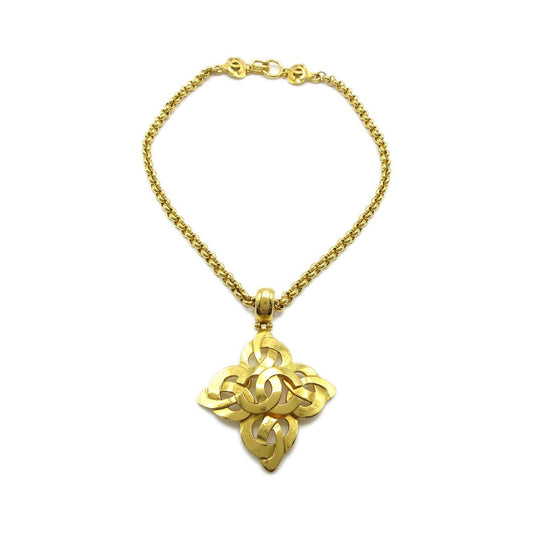 Chanel CC Heart Pendant Metal, Gold, Gold Plated, Necklace