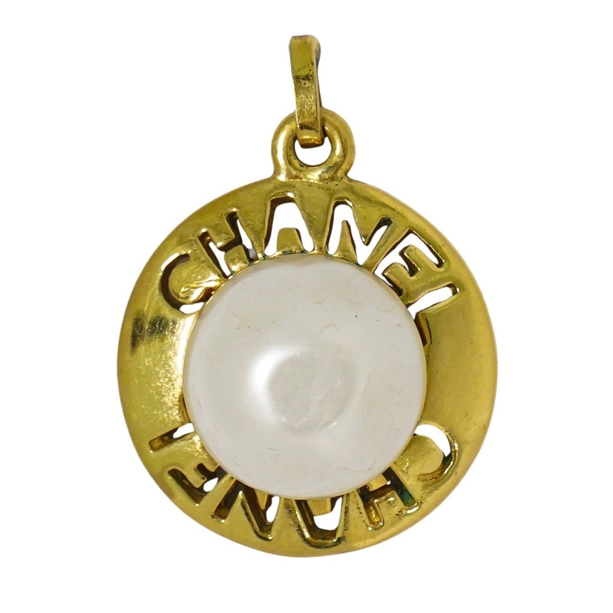 Chanel CC Logo Chain Pendant Necklace Imitation Pearl - Brandsamsara