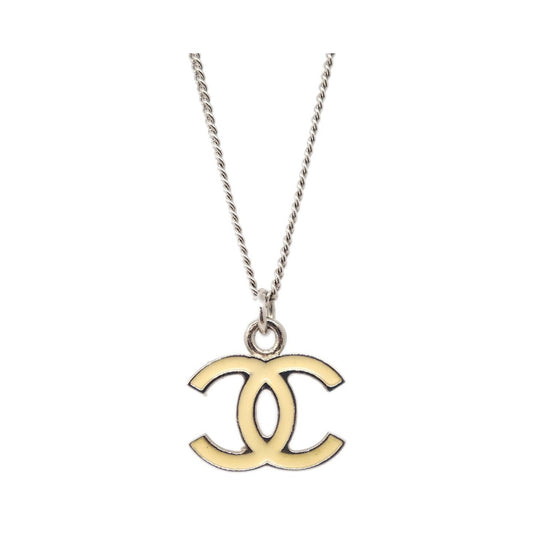 Chanel CC Logo Pendant Metal, Silver, Silver Plated, Necklace