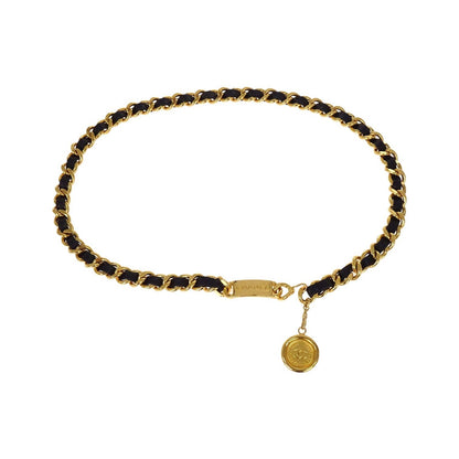 Chanel CC Medallion Chain Belt Metal with Leather, Gold, Gold Plated, Belt