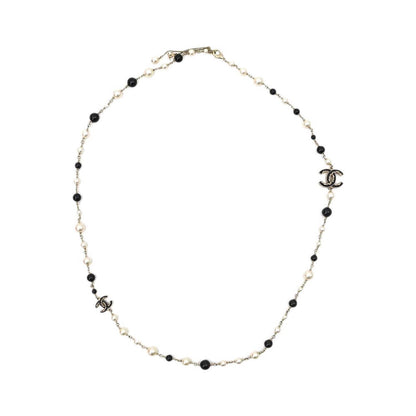 Chanel CC Necklace Faux Pearl and Metal, Gold, Gold Plated, Necklace