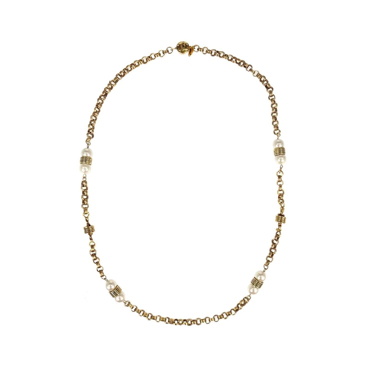 Chanel CC Necklace Faux Pearl and Metal, Multicolour, Gold Plated, Necklace