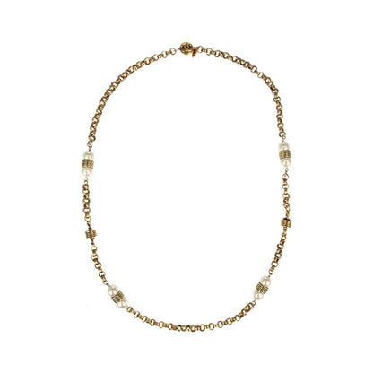 Chanel CC Necklace Faux Pearl and Metal, Multicolour, Gold Plated, Necklace