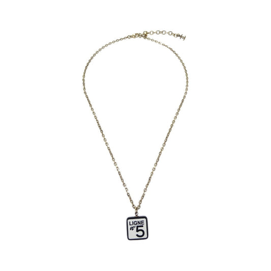 Chanel CC No.5 Pendant Metal, Gold, Gold Plated, Necklace