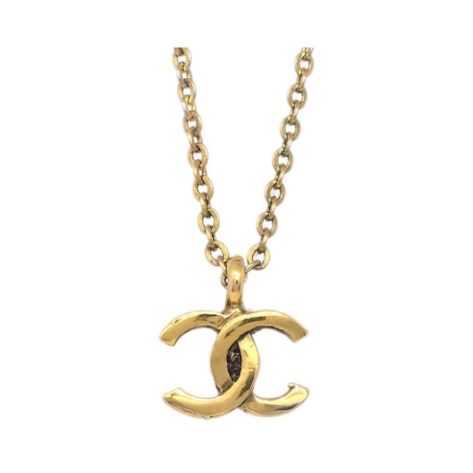Chanel CC Pendant Metal, Gold, Gold Plated, Necklace