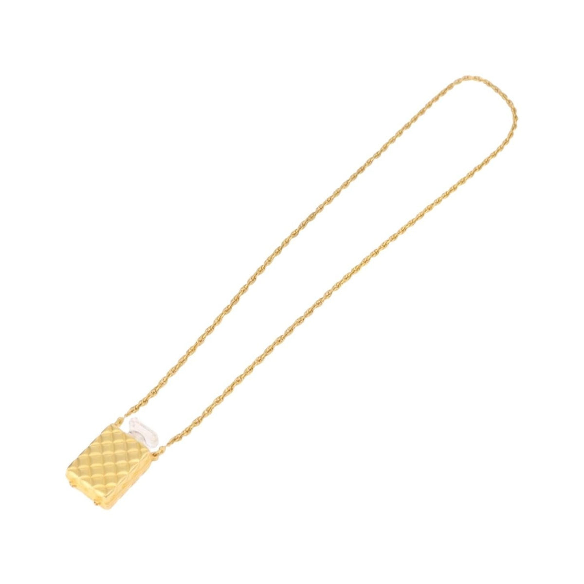 Chanel CC Perfume Bottle Pendant Chain Long Metal with Crystals and Faux Pearls, Gold, Metal, Necklace
