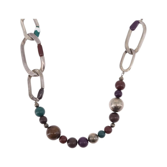 Chanel CC Station Long Metal with Faux Pearls and Beads, Multicolour, Metal, Necklace